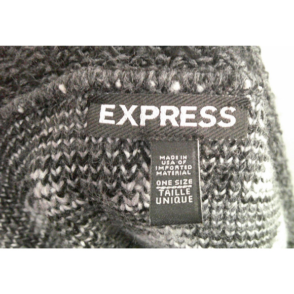 Express One Size Tall Aztec Pattern Knit Poncho Sweater L/XL - Picture 7 of 8